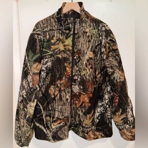 Sports Afield Camouflage Jacket Full Zip Up Stand Up Collar Polyester Size XL